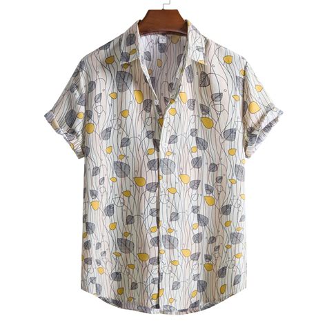 2021 Summer New Mens Casual Short Sleeved Floral Shirt Men Shirt Short