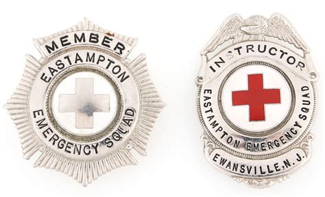 Lot Detail New Jersey Eastampton Emergency Squad Badges Lot Of Two