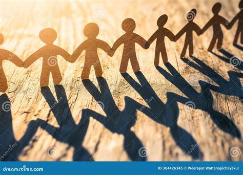 Paper Human Chain Teamwork And Success Concept Stock Illustration