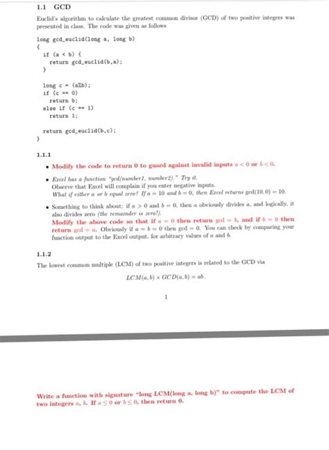 Solved Euclid S Algorithm To Calculate The Greatest Common