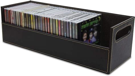 Stock Your Home Dark Brown Cd Storage Box With Magnetic Opening Holds