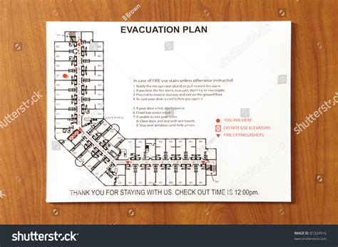 Emergency Evacuation Plan Hotel Stock Photo 81324916 Shutterstock