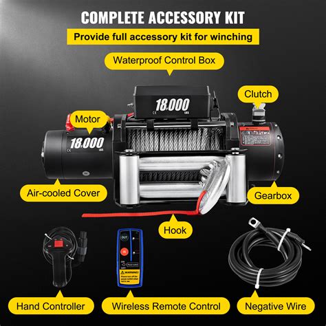 18000LBS Electric Winch 12V Steel Cable Off-road ATV UTV Truck Towing Trailer | VEVOR US