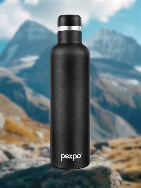 Buy Pexpo Oreo Black ISI Certified Thermosteel Hot Cold Insulated Flask Water Bottle Ml