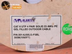 Cáp mạng Alantek Cat6 UTP 4 Pair 23 AWG 301 6J08LG P3BL