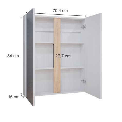 Vicco Armoire De Toilette Gloria Blanc Sonoma X Cm Avec