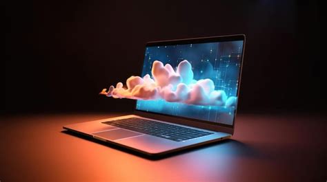 Premium AI Image | Digital Cloud Computing on Laptop HD 8K wallpaper ...