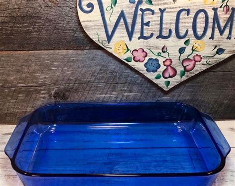 Vintage Cobalt Blue Pyrex Glass Originals 9x 13 Baking Dish Glass