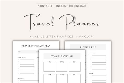 Printable Travel Planner Travel Journal Trip Planner