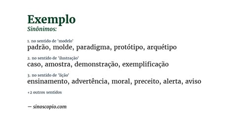 Sinonimo De Por Exemplo - Sinônimos de Exemplo [por sentido] - Sinoscópio