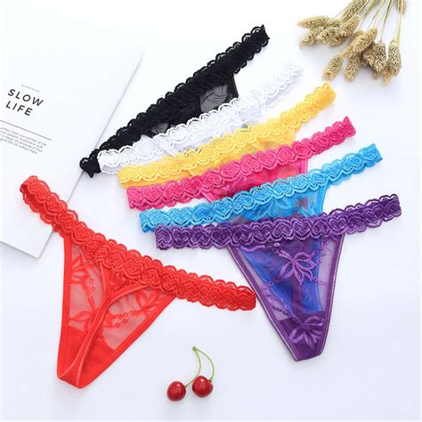 Panties For Women Ladies Sexy Tulle Lace Low Waist Perspective