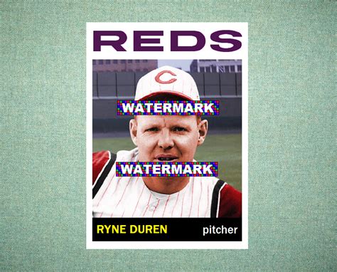 Ryne Duren Cincinnati Reds 1964 Style Custom Baseball Art Card Ebay