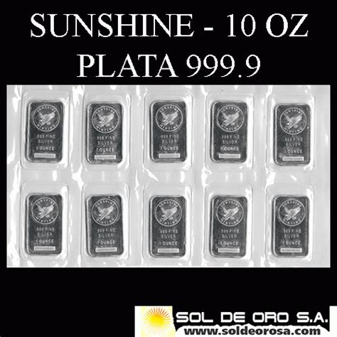 Sol De Oro S A Sunshine Minting Onzas Gramos Barras De