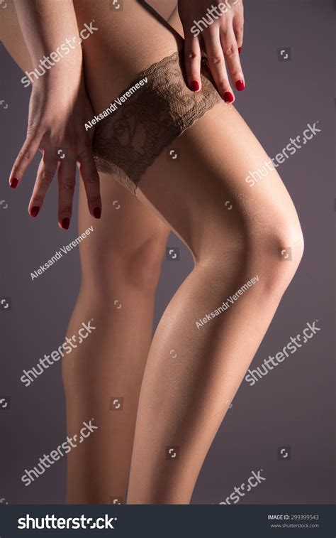 Nude Female Legs Slender Legs Puts Stock Photo Shutterstock