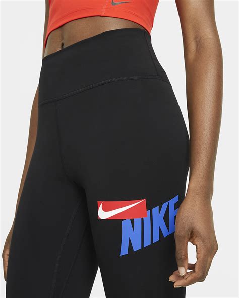 Nike One Womens Mid Rise Crop Graphic Leggings Nike Ae