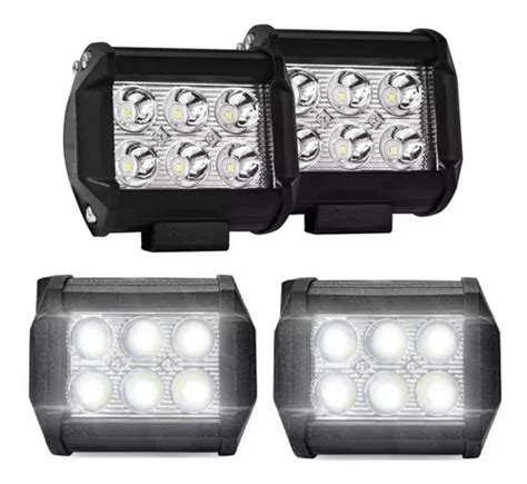 Par Faros 6 Hiper Leds Auxiliares Dually Fijo Y Estrobo Rojo MercadoLibre