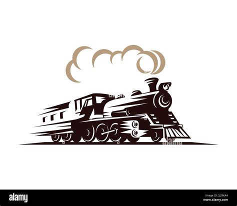 Vintage and Old Locomotive or Train Silhouette Illustration Vector Stock Vector Image & Art - Alamy