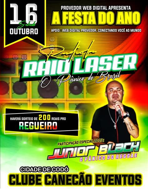 Radiola Raio Laser e DJ Junior Black vão animar a maior festa de reggae