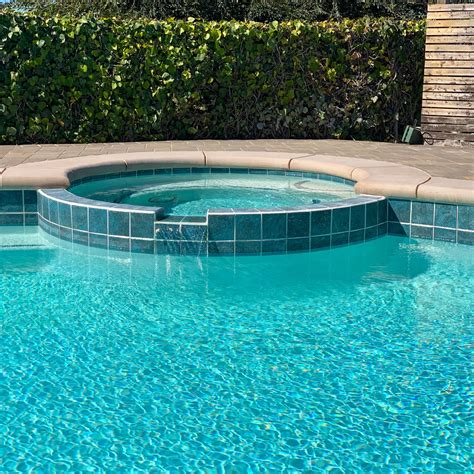 Caribbean Teal 6 X 6 Porcelain Waterline Pool Tile Aquatiles