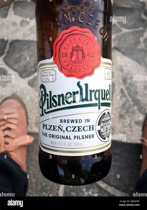 The Bottle Of Pilsner Urquell Czech Lager Brewed By The Pilsner