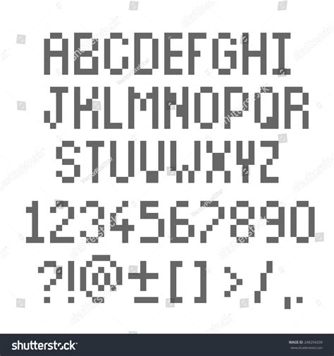 Pixel Font Vector Alphabet Letters Numbers Stock Vector (Royalty Free ...