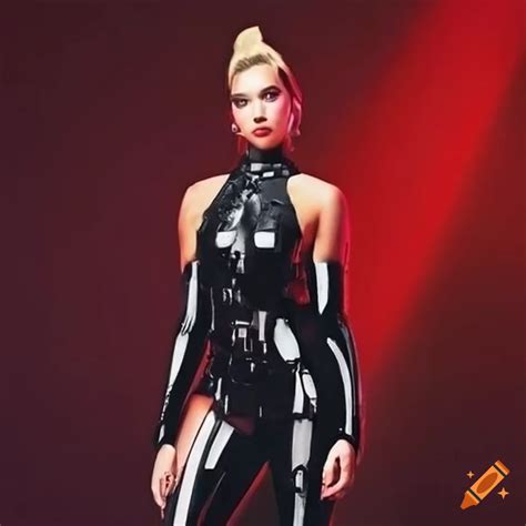 Dua Lipa In Futuristic Black Jumpsuit On Craiyon