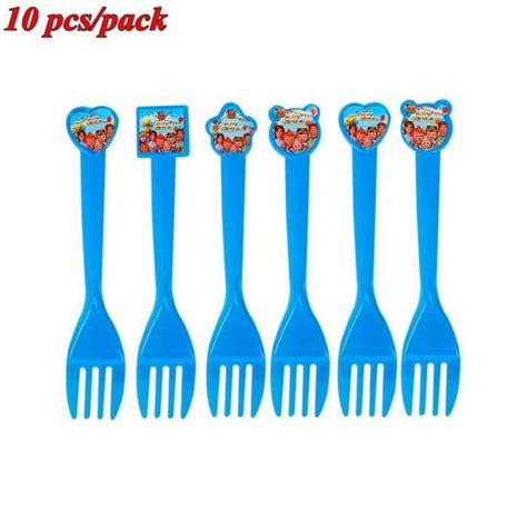 Forks Pcs Cocomelon Th Me F Te De Famille Set De Vaisselle Jetable