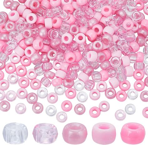 Amazon Sunnyclue Pcs Pony Beads Bulk Pink Plastic Pony Beads