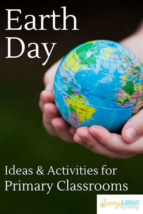 A Person Holding A Globe In Their Hands With The Text Earth Day Ideas