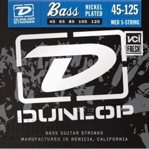 Juego de 5 cuerdas para bajo nickel wound Dunlop Electrónica Japonesa