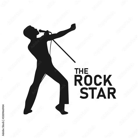 Fototapeta Kuchenna Singing Male Rockstar Pose Silhouette Rock Star