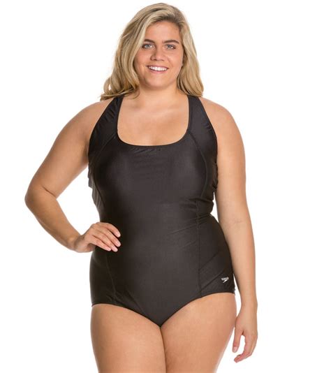 Speedo Womens Plus Size Moderate Ultraback One Piece Swimsuit At