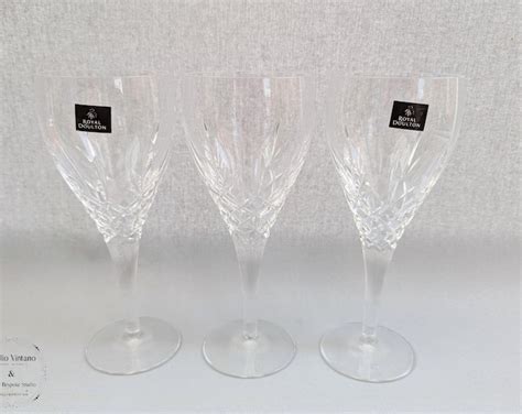 Royal Doulton Lead Crystal Wine Glasses Cut Crystal Royal Etsy