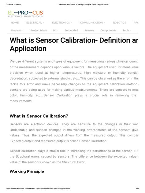 Sensor Calibration - Working Principle and It's Applications | PDF ...