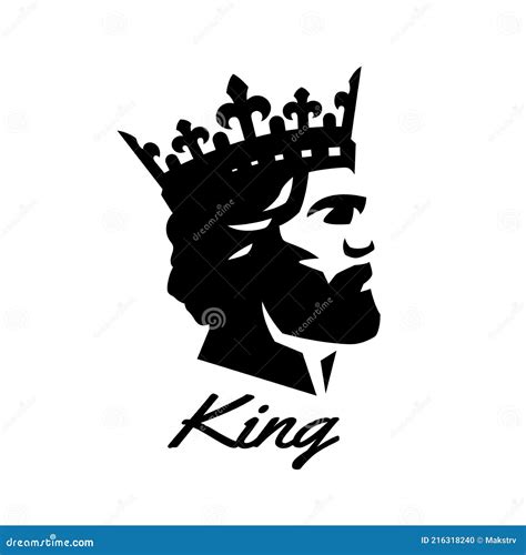 King Symbol Logo Black White Style Vector Illustration Stock Vector