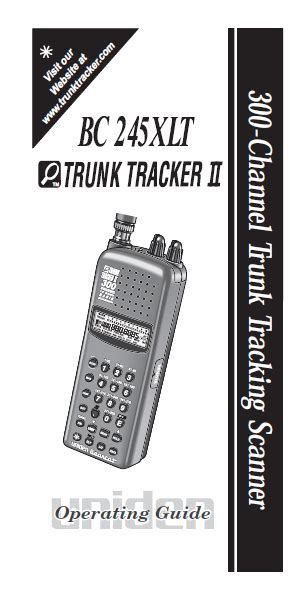 Bearcat Bc 245xlt Trunk Trackerii Owners Manual Electronic Service