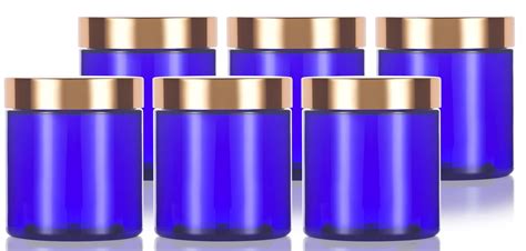 Buy Cobalt Blue Pet Plastic Bpa Free Refillable Jar With Luxury Gold