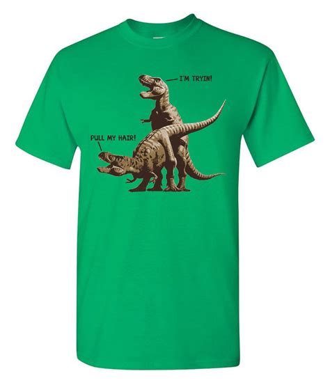 T Rex Pull My Hair Gildan Short Sleeve T Shirt Absurd Ink