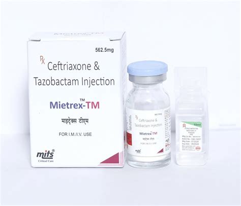 Ceftriaxone Tazobactam Injection Mg At Rs Vial Tazobactam