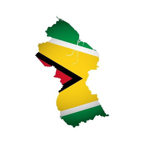 Vector Illustration With Guyanese National Flag With Simplified Shape