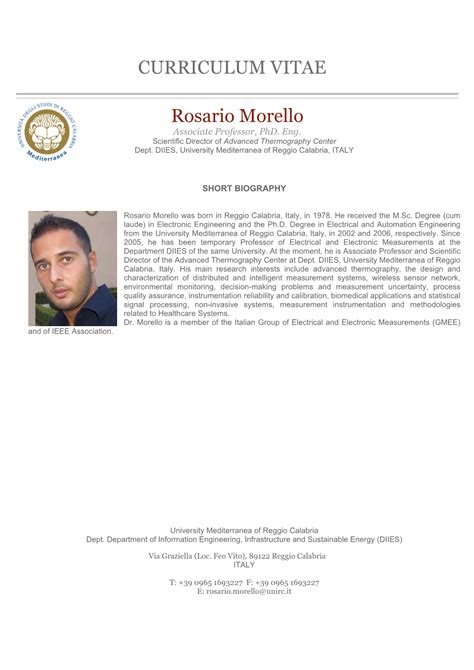 CURRICULUM VITAE Rosario Morello DocsLib