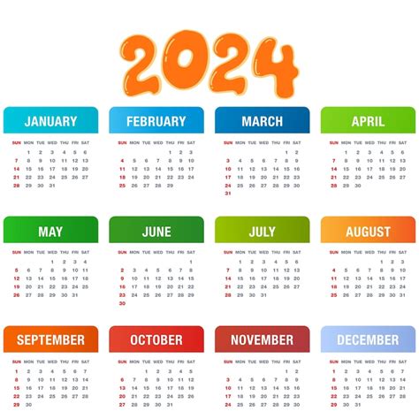 2024 Calendar 2024 Calendar Png Transparent Background Etsy UK