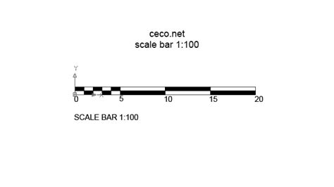 Autocad drawing scale bar 1:100 dwg dxf