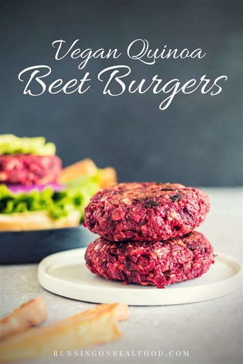 Vegan Quinoa Beet Burgers Recipe Beet Burger Food Vegan Quinoa