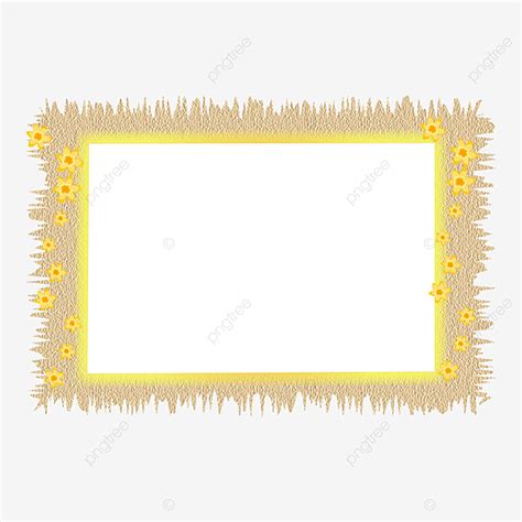 Yellow Hand Painted Borders And Flowers Yellow Pattern Texture