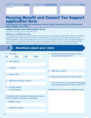 Fillable Online Housing Benefit Application Form - Maidstone.gov.uk Fax ...