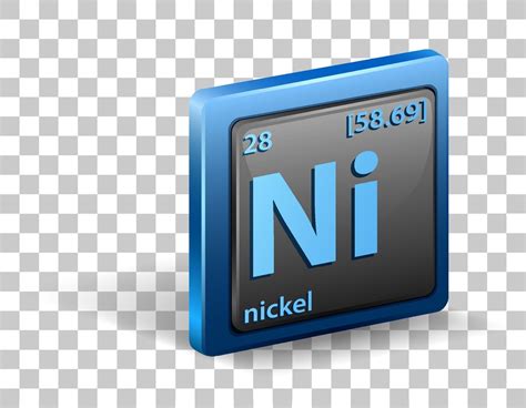 Nickel chemical element. Chemical symbol with atomic number and atomic ...