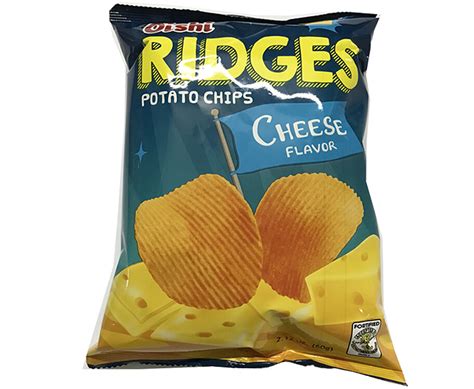 Oishi Ridges Potato Chips Cheese Flavor 60g