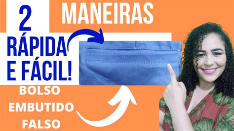 COMO FAZER BOLSO EMBUTIDO FALSO SIMPLES E FÁCIL PARA CALÇAS SAIAS