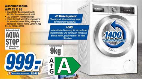 Waschmaschine Wav28e93 Angebot bei Expert Techno Land